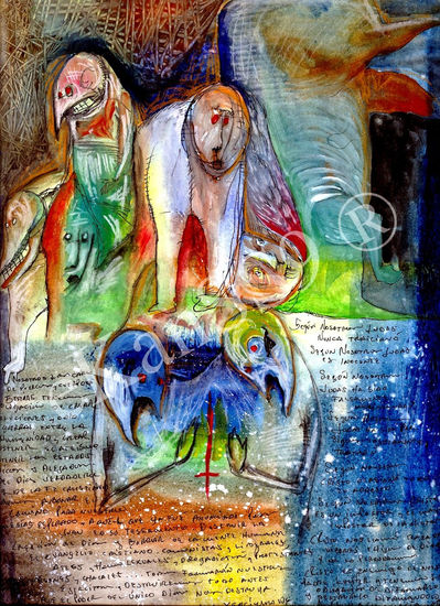 Los cara de Puerco y su Nuevo Testamento Mixed Media