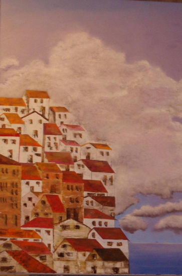 casas en las nubes Oil Canvas Landscaping