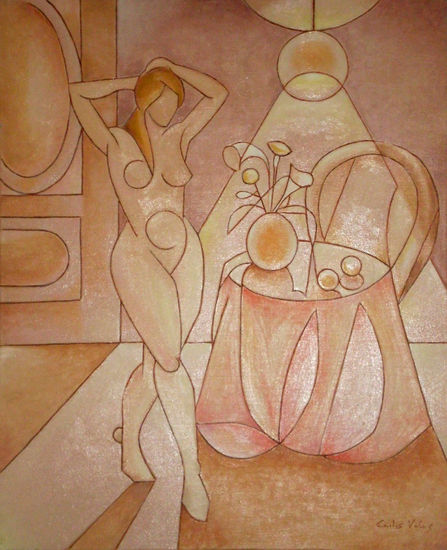 Desnudo geometrico -  Geometric naked Óleo Lienzo Desnudos