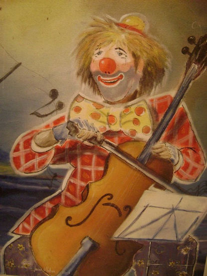 Payaso Musical 2 Acrylic Canvas Figure Painting