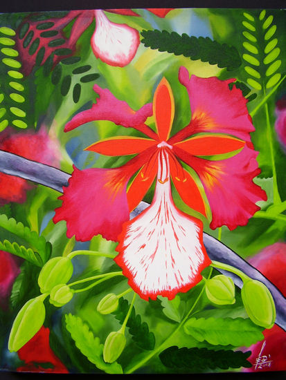 Flor de Chivato Oil Canvas Floral Painting