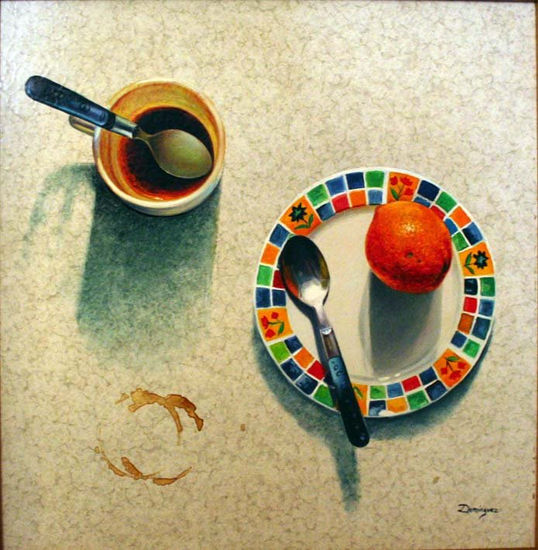 El desayuno:  Pintura – peinture – painting – malerei - pittura Óleo Otros Bodegones