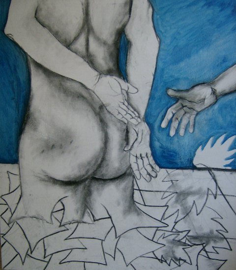 BOCETO PARA PINTURA DESNUDO MASCULINO IV EN PROCESO