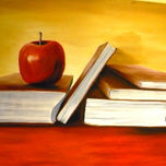 bodegón libros y manzana thumbnail 2