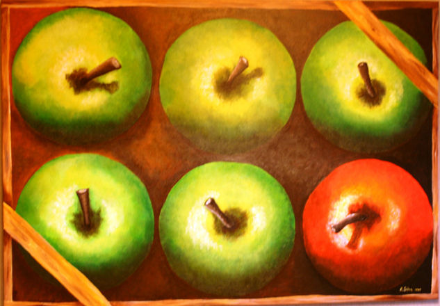 cajón de manzanas Oil Canvas Still Life Paintings