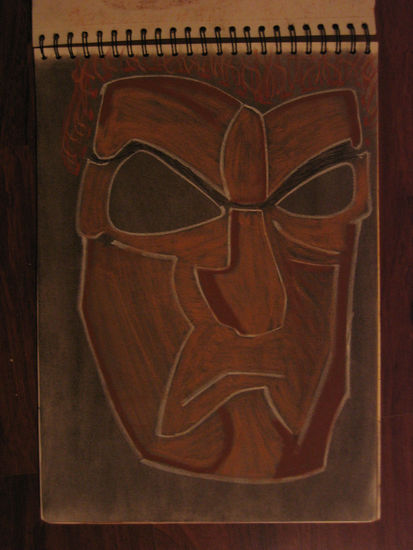 Escultura africanA Pastel Papel