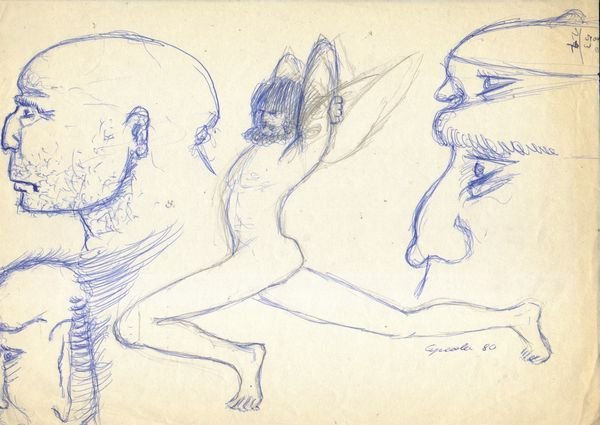 DESNUDO Y CUATRO CABEZAS,1980