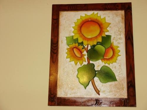 CUADRO FLOR Oil Panel Floral Painting