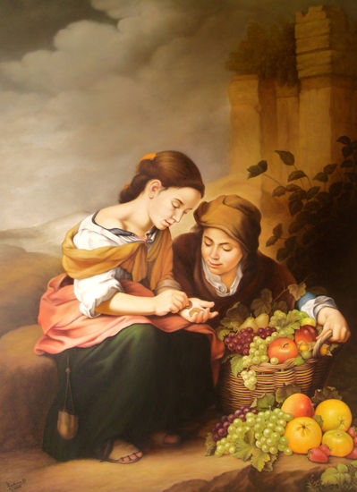 La Vendedora de frutas (Versión de Esteban Murillo) Óleo Lienzo Figura