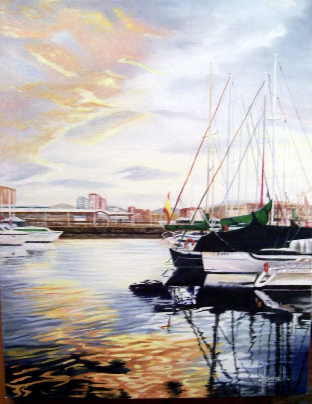 PUESTA DE SOL EN EL PUERTO DEPORTIVO GIJON