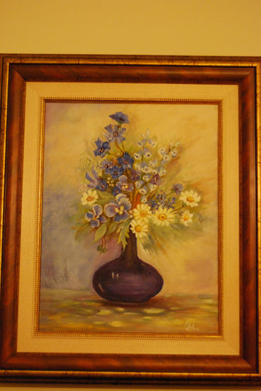 jarron con flores Oil Canvas Landscaping