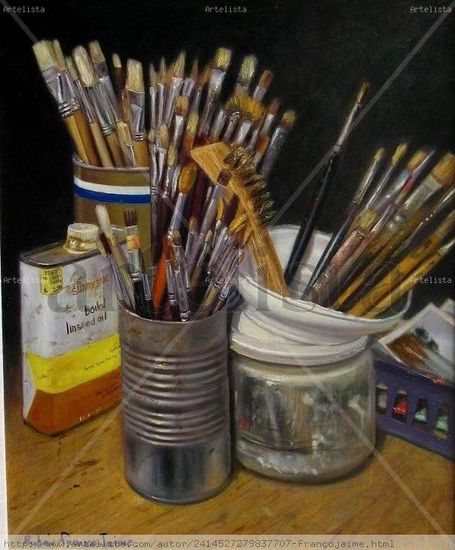 My tools Oil Panel Still Life Paintings