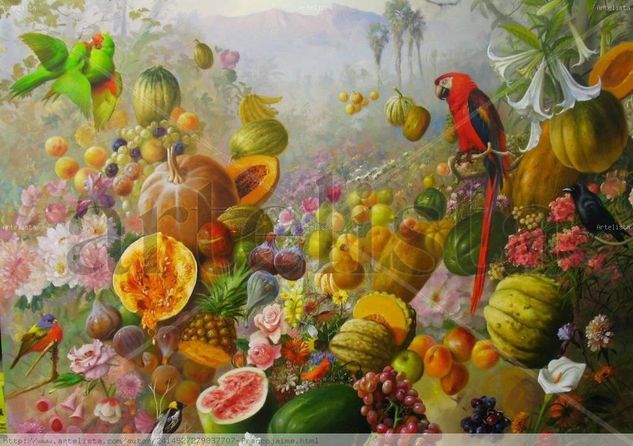 cornocopia Oil Canvas Still Life Paintings