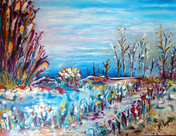 Couleurs d´hiver (colores de invierno) Acrylic Textile Landscaping