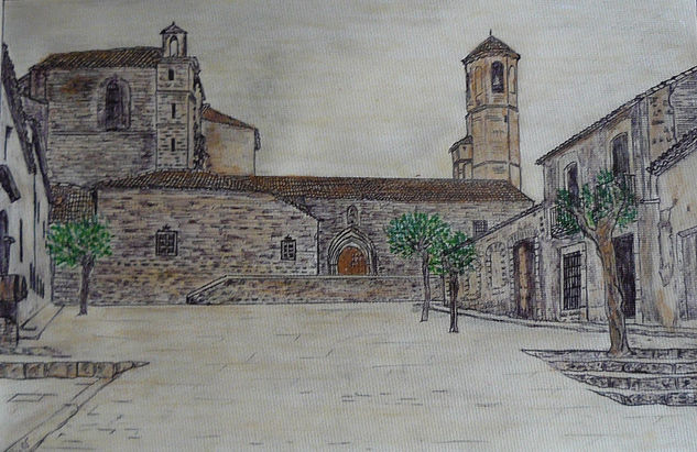 SANTA MARÍA Lápiz (Negro) Cartulina Paisaje