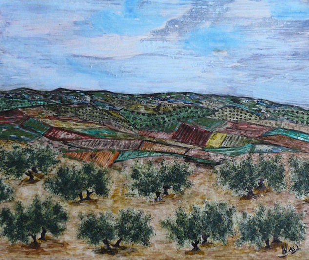 OLIVOS DE JAÉN XVI Acrílico Tabla Paisaje