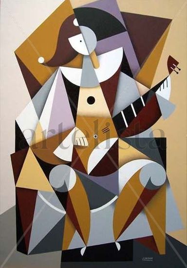 Arlequín Oil Canvas Figure Painting