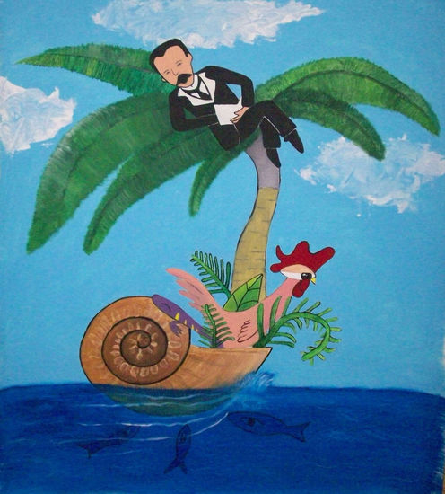 Marti en su isla Acrylic Canvas Figure Painting