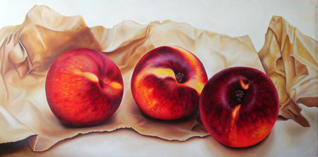 Nectarinas Oil Canvas Still Life Paintings