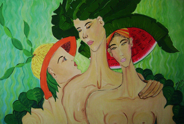 La familia Acrylic Canvas Figure Painting