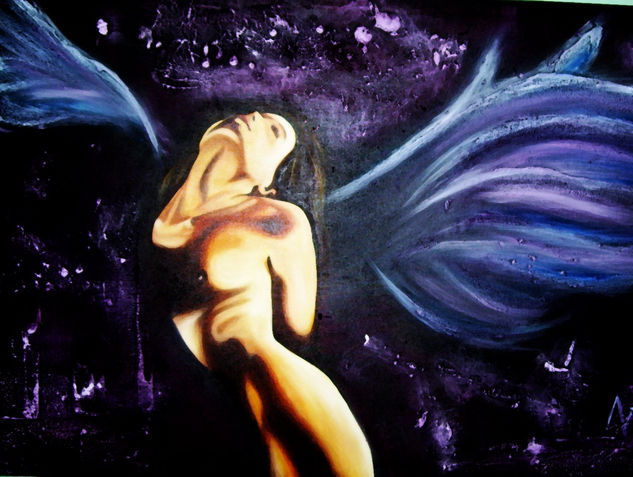 angel violeta Oil Canvas Landscaping