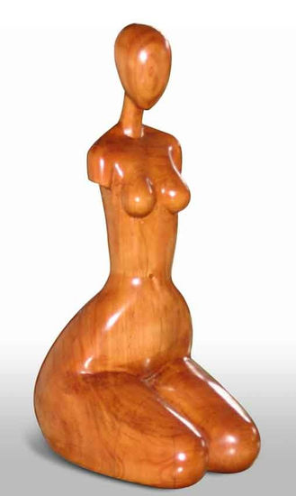 mujer pensando Madera Figurativa