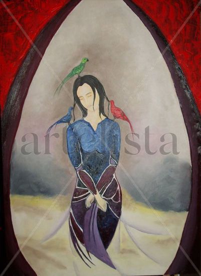 Esquizofrenia Oil Panel Figure Painting