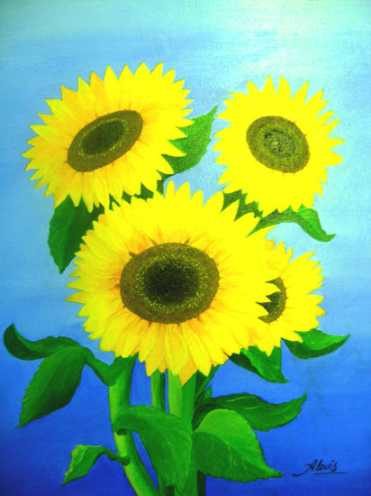 GIRASOLES Oil Canvas Floral Painting