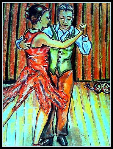 Bailando un tango Pastel Papel Figura