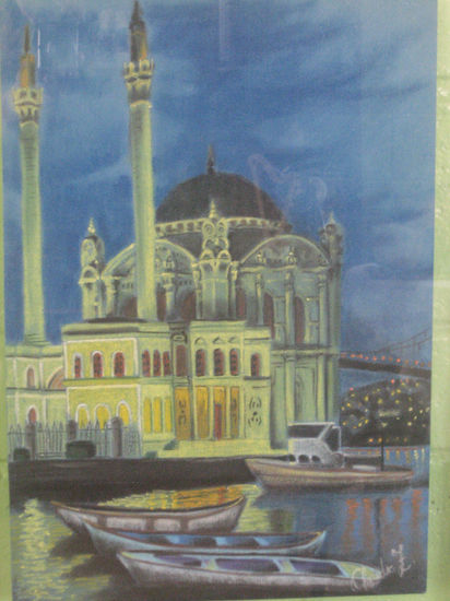 anochecer en estambul Pastel Paper Landscaping