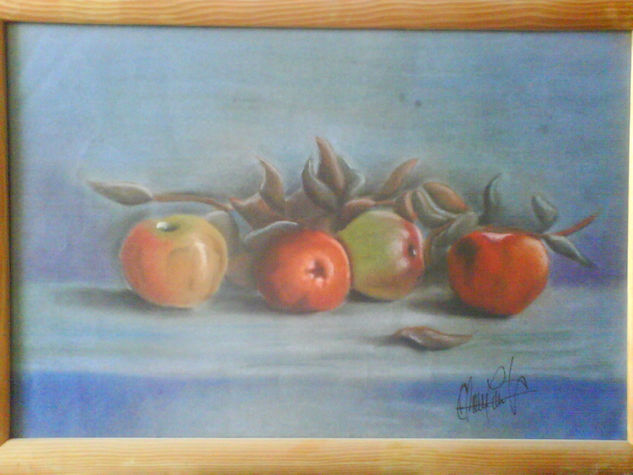 manzanas Pastel Paper Still Life Paintings