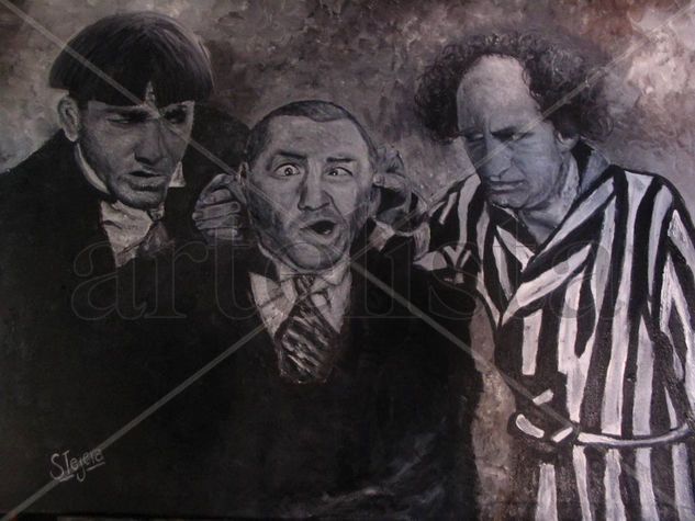 Los tres chiflados Oil Canvas Portrait