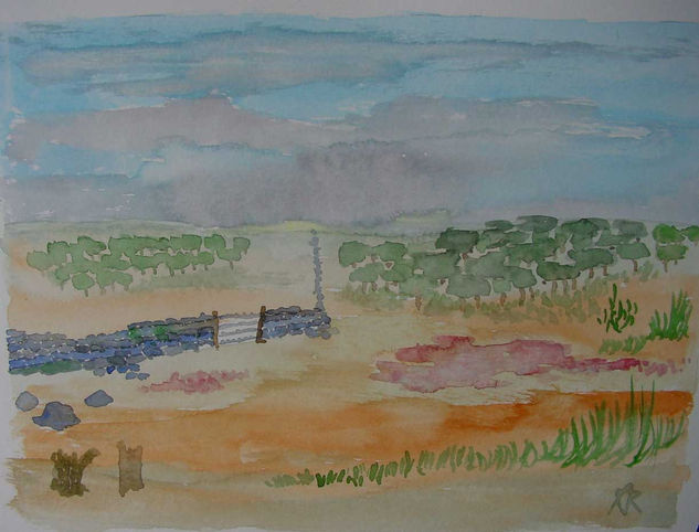 Campos cercados Watercolour Paper