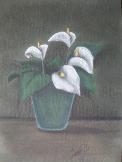 calas Pastel Paper Floral Painting