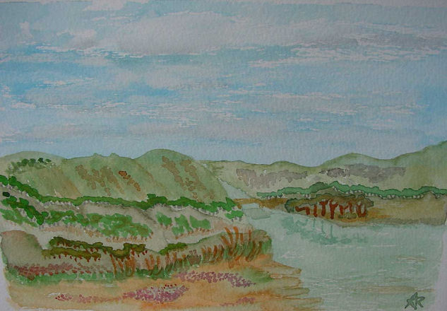 Campos de Aracena Acuarela Papel