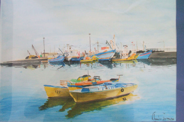 puerto de caldera Watercolour Paper Marine Painting