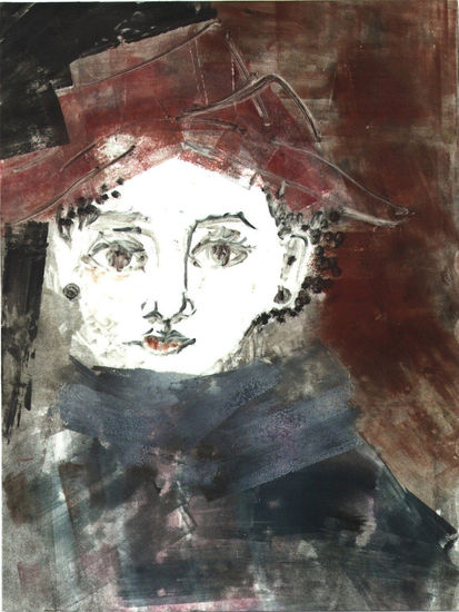 Mujer con sombrero Monoprint