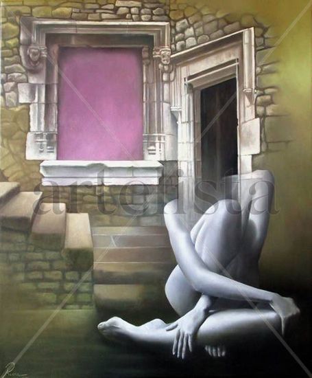 Pensant en gris / Pensando en gris Oil Canvas Figure Painting