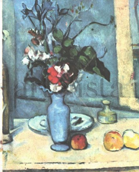 Le vase bleu (El jarrón azul) Óleo Lienzo Floral