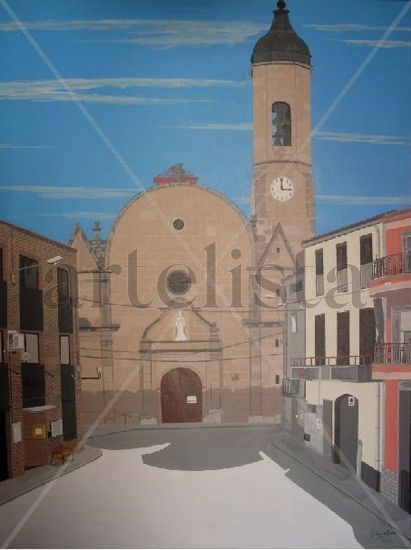 Iglesia (El Cogul) Acrylic Canvas Landscaping