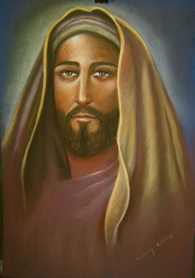 Jesus Pastel Panel Portrait