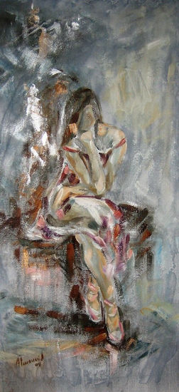 Apuntes mujer II Oil Canvas Nude Paintings