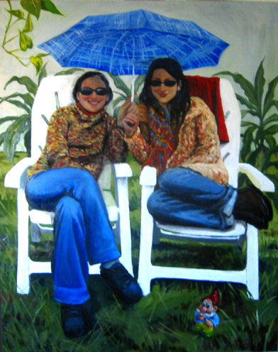 Las señoritas del jardín y el enano