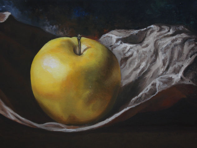 Gold Apple Oil Canvas Still Life Paintings