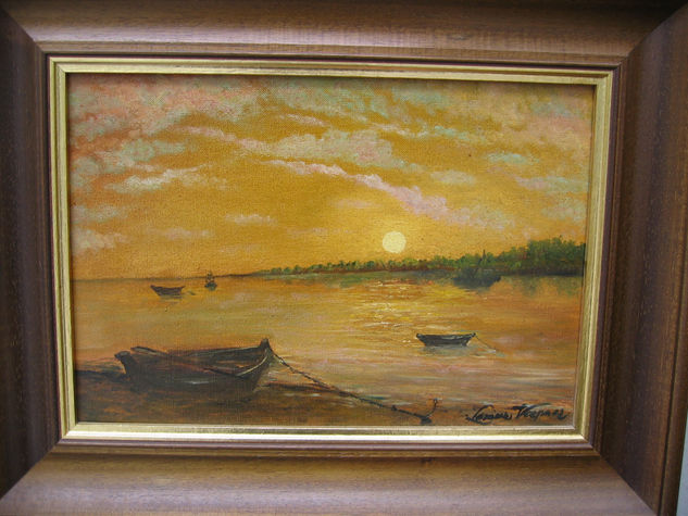 Atardecer en la mar Oil Canvas Marine Painting