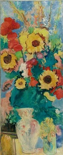 girasoli Oil Textile Floral Painting