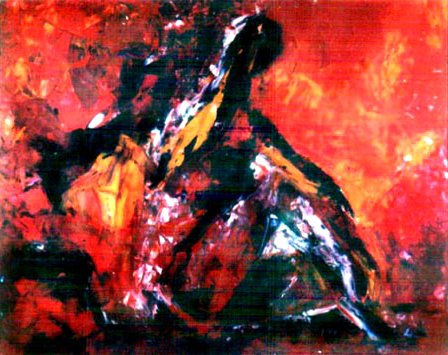 DESNUDO EN ROJO Oil Canvas Nude Paintings