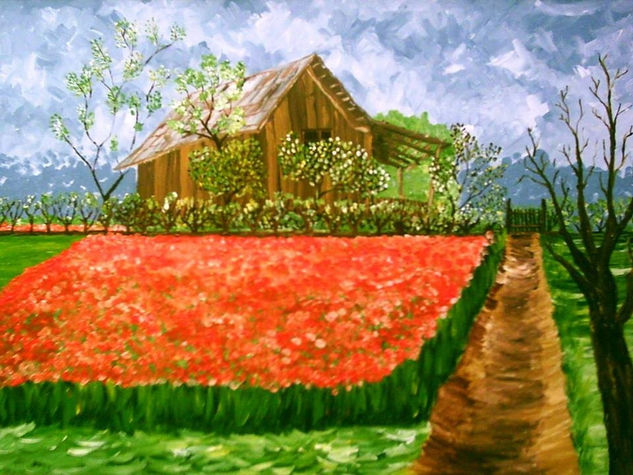 Jardin de Flores Acrylic Canvas Landscaping