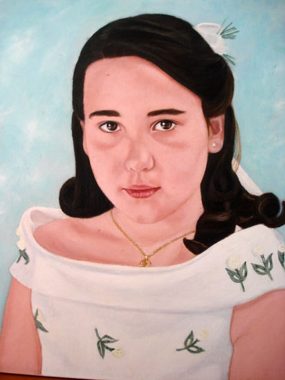 la niña de mis ojos Oil Canvas Portrait