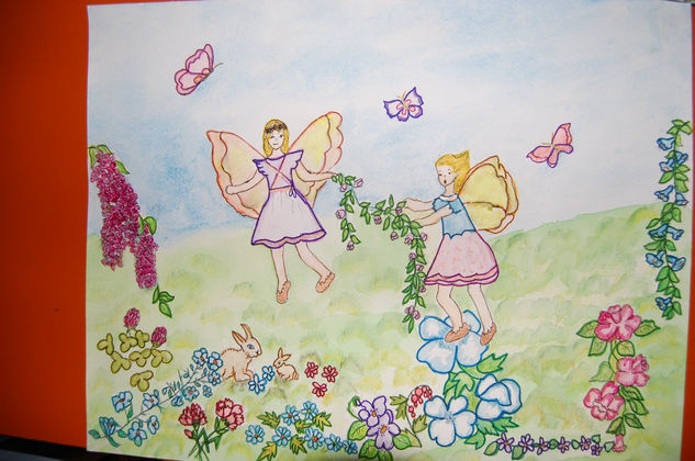 Hadas y mariposas Mixed media Paper Others